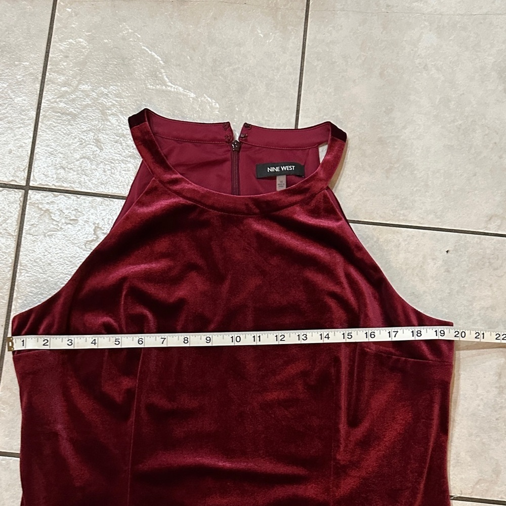 NINE WEST Velvet Wine Dress Sz 16 Formal Feminine Elegant Date Night Wedding EUC - Picture 7 of 8